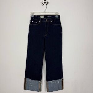 Anthropologie Pilcro The Scotty Cuffed High-Rise Straight Leg Jeans Sz 24 Petite